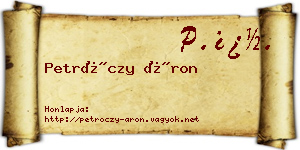 Petróczy Áron névjegykártya