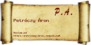 Petróczy Áron névjegykártya