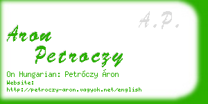 aron petroczy business card